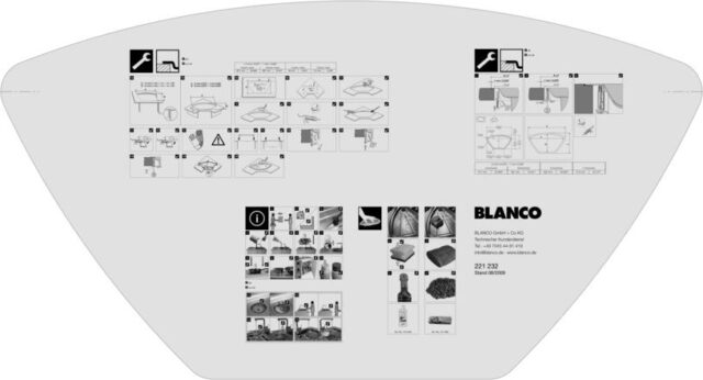 Шаблон для выреза BLANCO VIVA 9 E-IF/LANTOS 9 E-IF