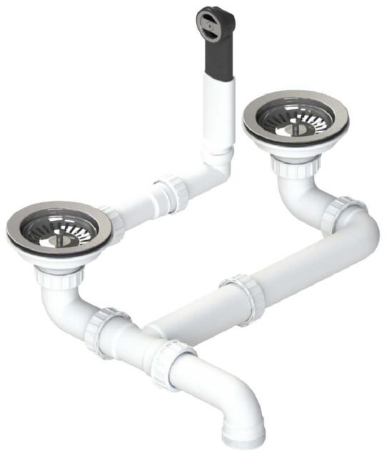 Отводная арматура BLANCO 2 x 3,5 дюйм. без клапана-автомата перелив круглый, нержавеющая сталь