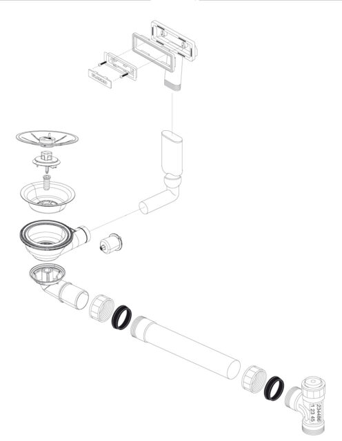 Отводная арматура BLANCO 1×3,5 дюйм. без клапана-автомата C-перелив InFino, нержавеющая сталь