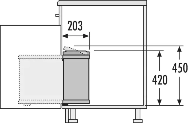 Встроенное мусорное ведро 18л Hailo Oko-Flex, (3418-90)