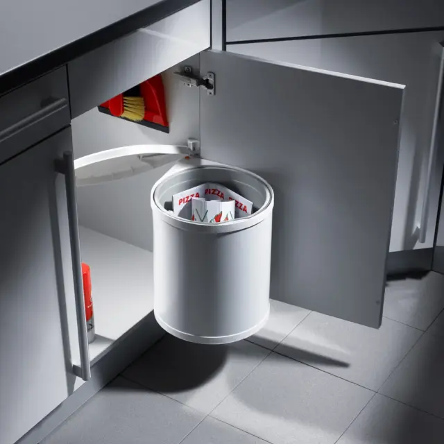 Встроенное мусорное ведро 15л, белое Hailo Mono, белый (3515-00)