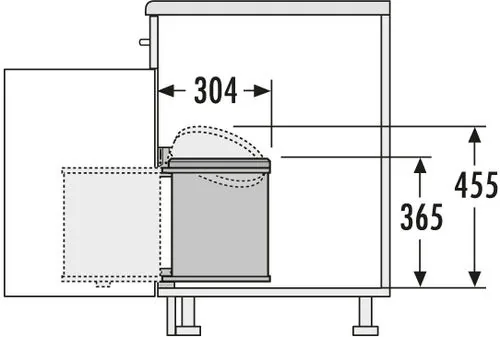 Встроенное мусорное ведро 15л Hailo Mono, черное (3515-07)