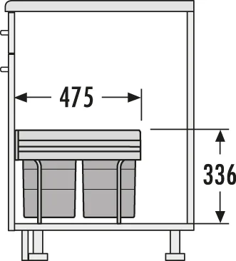 Выдвижная система сортировки 35л в распашной шкаф от 400 Hailo Space Saving, светло-серый (3642131)