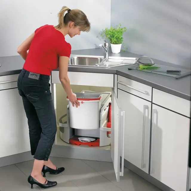 Система сортировки 52л с Soft-Close для углового шкафа 900x900 мм Hailo Rondo, светло-серый (3645-22)