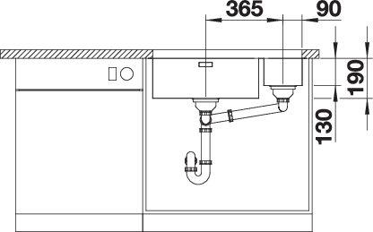 Мойка BLANCO ANDANO 500/180-U-R нержавеющая сталь