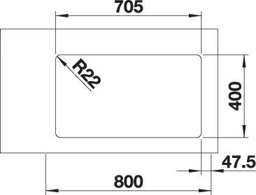 Мойка BLANCO ANDANO 500/180-U-R нержавеющая сталь