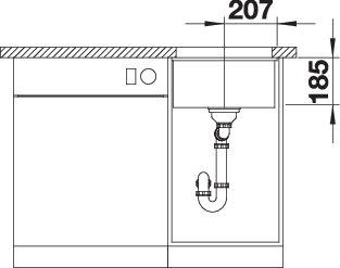 Мойка BLANCO SUBLINE 375-U SILGRANIT