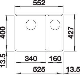 Мойка BLANCO SUBLINE 340/160-F SILGRANIT