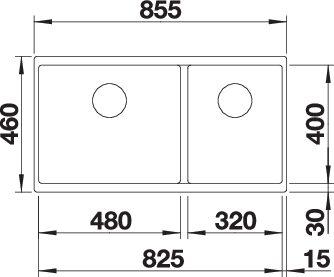 Мойка BLANCO SUBLINE 480/320-U SILGRANIT