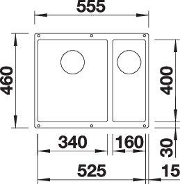 Мойка BLANCO SUBLINE 340/160-U SILGRANIT (for Coloured Components)